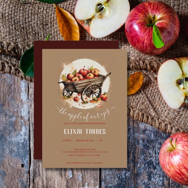 Convites A Maçã Do Nosso Chá de fraldas De Olhos (Criador carregado)