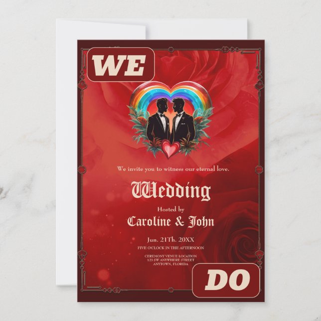 Convites A magia do momento: elegantes gay silhuetas. (Frente)