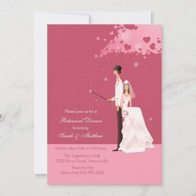 Convites A mágica do partido Invitatio do jantar de ensaio (Frente)