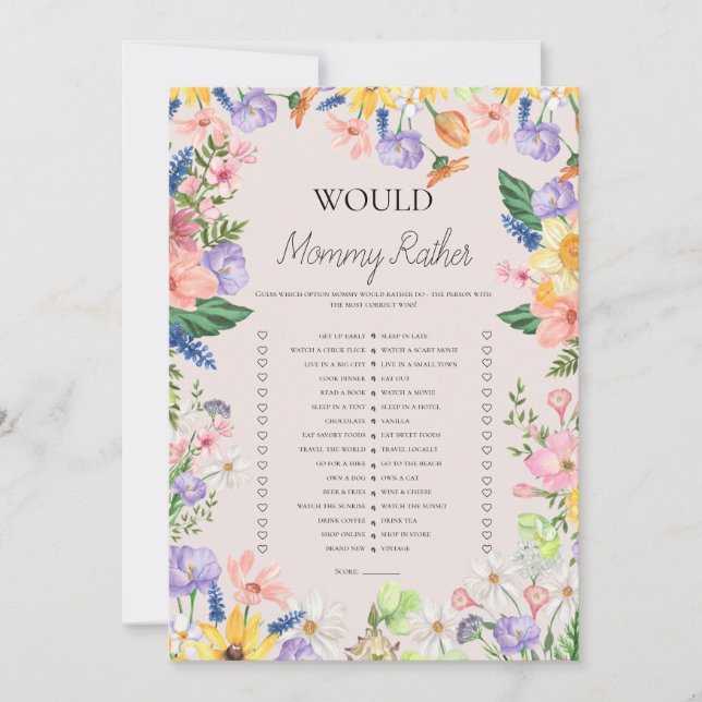 Convites A Mamãe do Chá de fraldas de jogos da Preferencial (Frente)