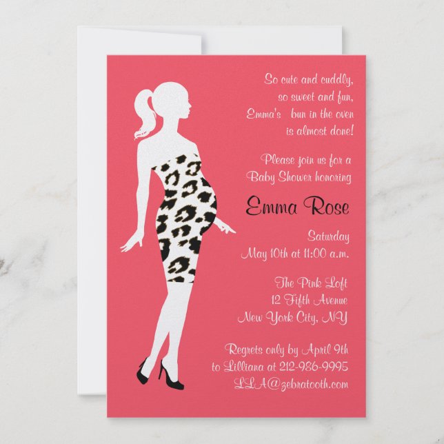 Convites A mamãe quente!Convite para Chás de fraldas (Frente)