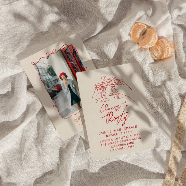 Convites A Mão Arrastou O Vosso Aniversário A Trinta 30 (Criador carregado)