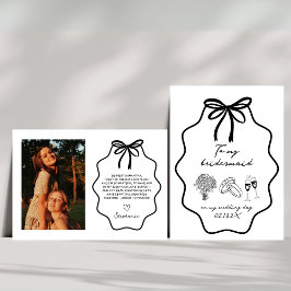 Convites A Mão Desenhou Minha Bridemaid No Meu Dia De Casam