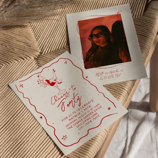 Convites A Mão Desenhou Saúde Para Quarenta E Quarenta Foto (Criador carregado)