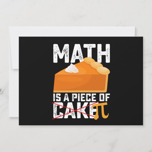 Convites A Matemática É Um Pedaço De Bolo Por Dia Engraçado (Frente)