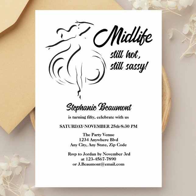 Convites A meia-vida da mulher engraçada ainda está quente  (Criador carregado)