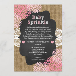 Convites A menina que rústica o bebê polvilha convida/dália