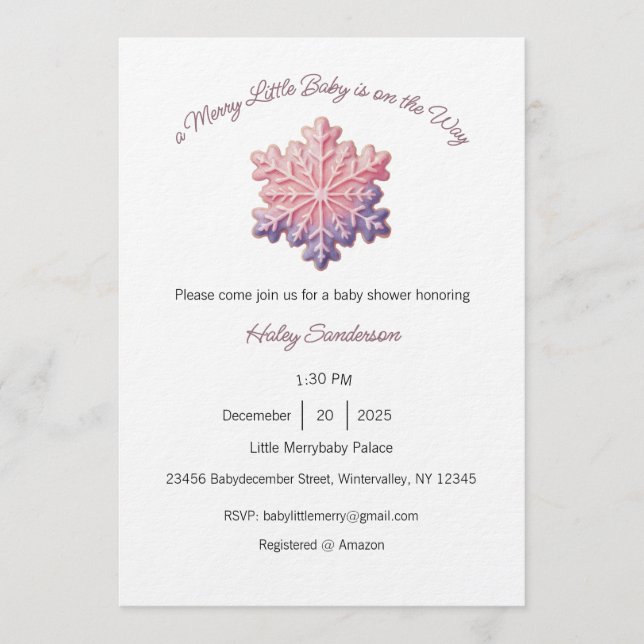 Convites A Merry Little Baby is on the Way Invitation (Frente)