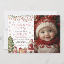 Convites A Merry Little Birthday Photo Invite