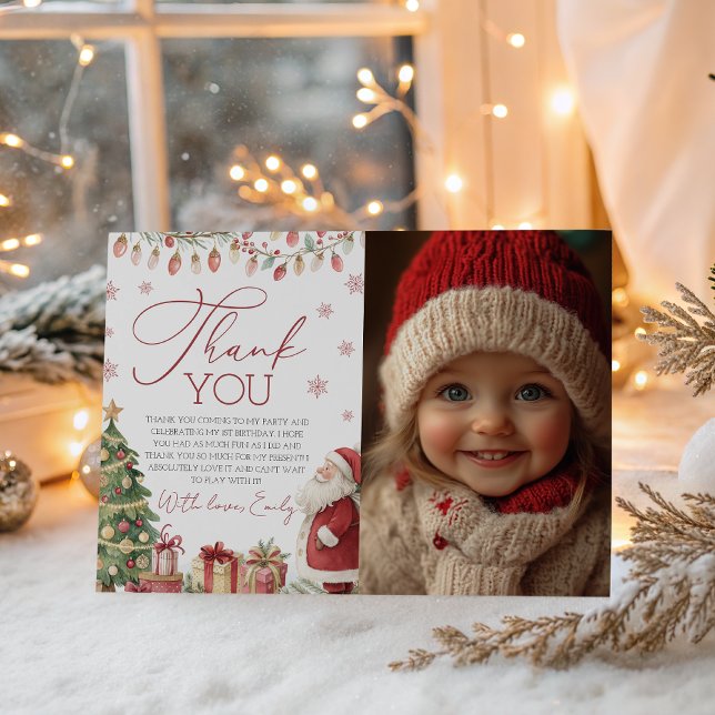 Convites A Merry Little Birthday Photo Thank You (Criador carregado)