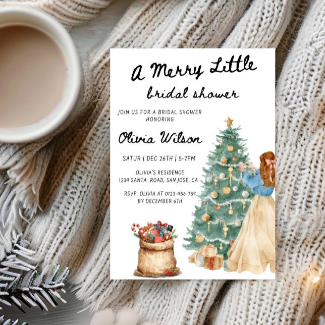 Convites A Merry Little Bridal Shower-Christmas Bride Party (Criador carregado)