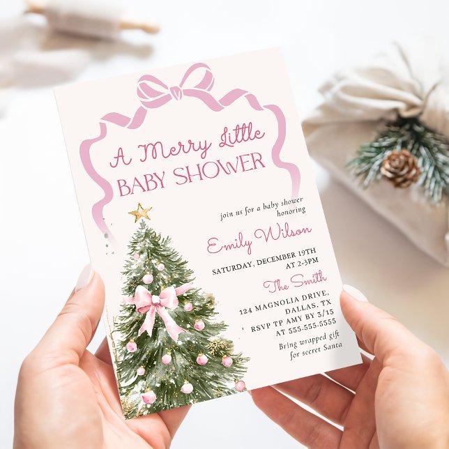 Convites A Merry Little Christmas Baby Shower Invitation (Criador carregado)