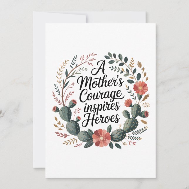 Convites A Mother's Courage Inspires Heroes (Frente)
