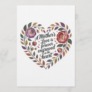 Convites A Mother's Love Is Forever Engraved In The Heart