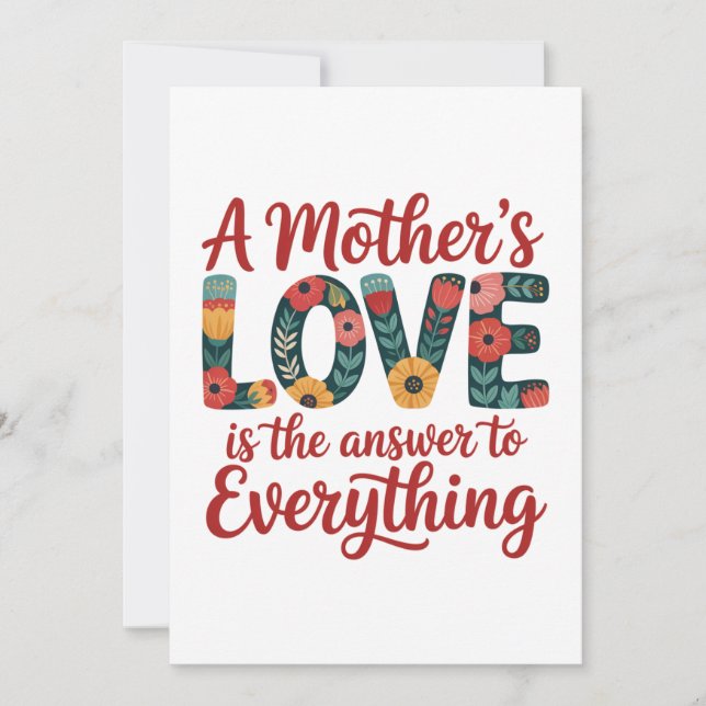 Convites A Mother's Love Is The Answer To Everything (Frente)