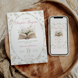 Convites A New Chapter Begins Baby Shower Invitation Story