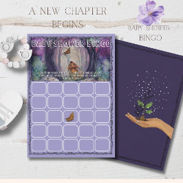 Convites A New Chapter Begins Bingo game Baby Shower Card