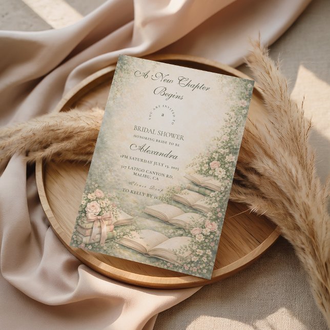 Convites A New Chapter Begins Bridal Shower (Criador carregado)