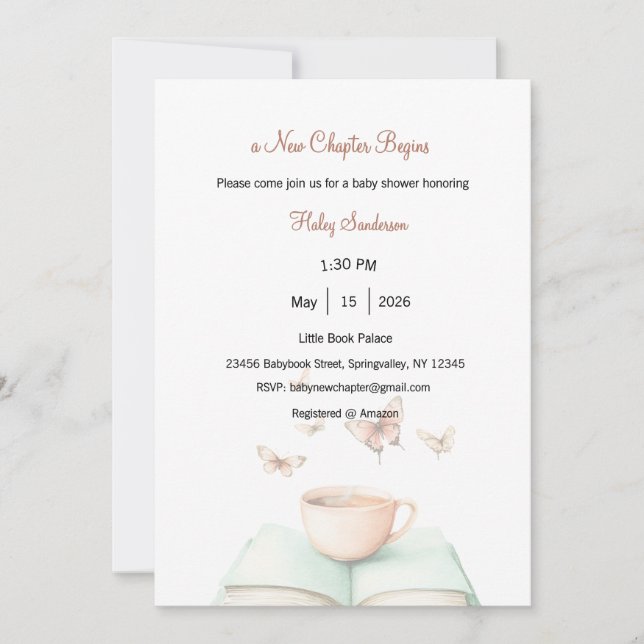 Convites A New Chapter Begins Invitation (Frente)
