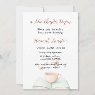 Convites A New Chapter Begins Invitation, Bridal Shower