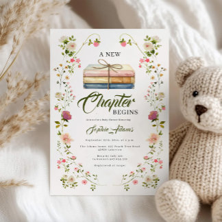 Convites A New Chapter Begins Storybook Baby Shower