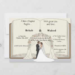 Convites A New Chapter Begins Storybook Wedding IInvitation