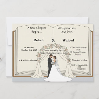 Convites A New Chapter Begins Storybook Wedding IInvitation