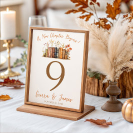 Convites A New Chapter Begins! Wedding Table Number Signs
