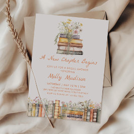 Convites A New Chapter Bridal Shower Invitation