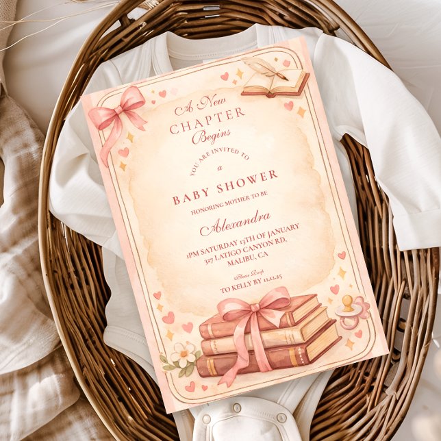 Convites A New Chapter Storybook Baby Shower (Criador carregado)