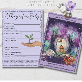 Convites A New Chapter Storybook Forest  Baby Prayer Card