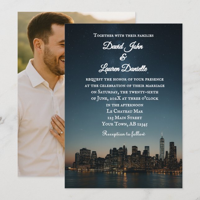 Convites A Night Like This Photo Wedding Invitation (Frente/Verso)