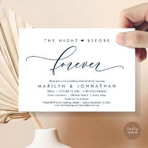 Convites A Noite Anterior Ao Janto De Ensaio Romântico