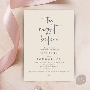 Convites A noite anterior, Jantar de Ensaio de Casamento Mo