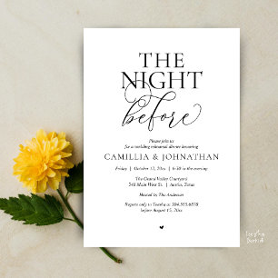Convites “A Noite Anterior” Jantar de Ensaios de Casamento