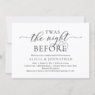 Convites A Noite Anterior, Jantar de Ensaios de Casamento M