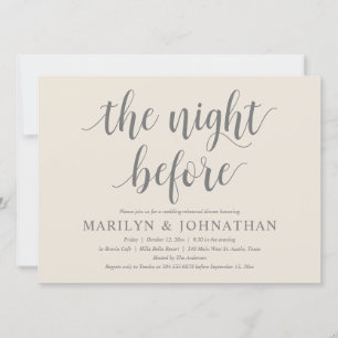 Convites A Noite Anterior, Jantar de Ensaios de Casamento M