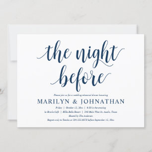 Convites A Noite Anterior, Jantar de Ensaios de Casamento M