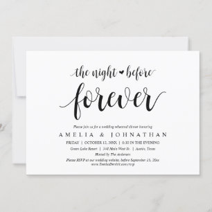 Convites A Noite Anterior Para Sempre, Janto De Ensaio De C