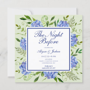 Convites A Noite Antes Blue Hydrangea