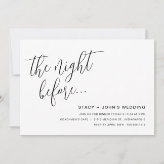 Convites A Noite Antes Do Janto De Ensaio