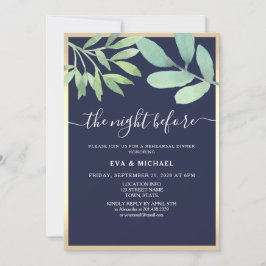 Convites A Noite Antes Do Janto De Ensaio Azul Com Marinho