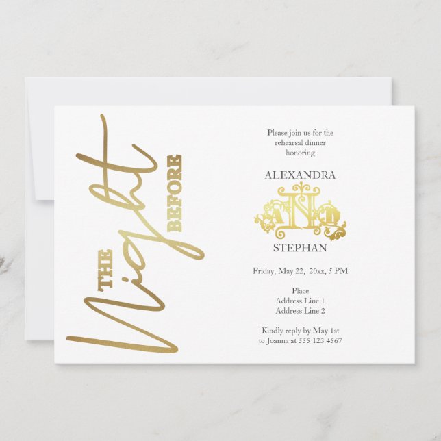 Convites A noite antes do Janto de ensaio de caligrafia (Frente)