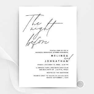 Convites A noite antes do Janto de ensaio de casamento t1
