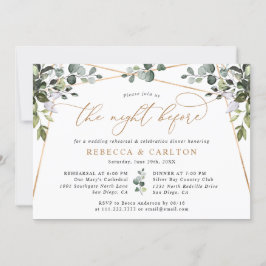 Convites A noite antes do Janto de ensaio Dourado Greeneras