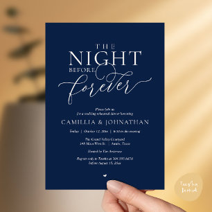 Convites “A Noite Antes do Para Sempre” Marfim Azul Naval E