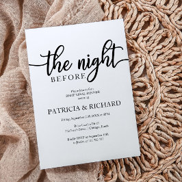 Convites A Noite Antes do Simples Janto de Ensaio Elegante