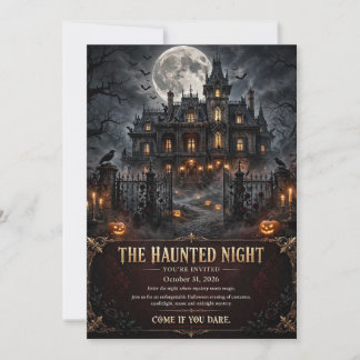 Convites A Noite Assombrada Mansão Gótica Festa de Hallowee