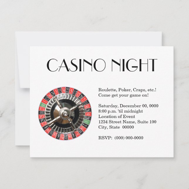 Convites à Noite de Casino (Frente)