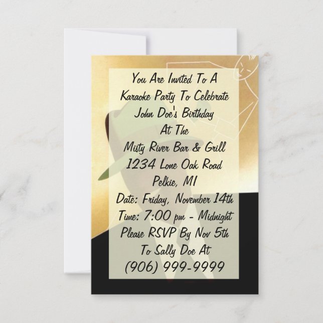 Convites A noite do clubbing do partido do karaoke para (Frente)